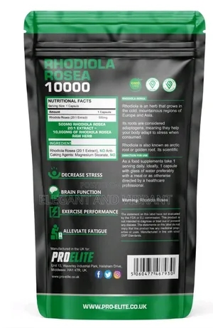 Rhodiola Rosea Capsules 10000mg 5% Salidrosides 21.mg High Strength