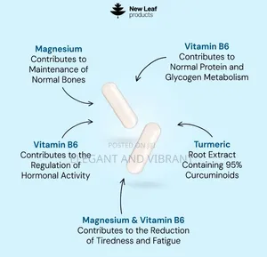 Magnesium Glycinate With Vitamin B6 Turmeric Root Extract - 120 Caps