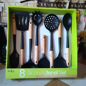 MIU Silicone Beechwood Utensil Set - 8 Set