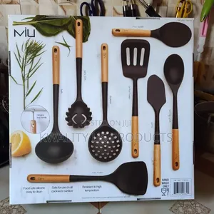 MIU Silicone Beechwood Utensil Set - 8 Set
