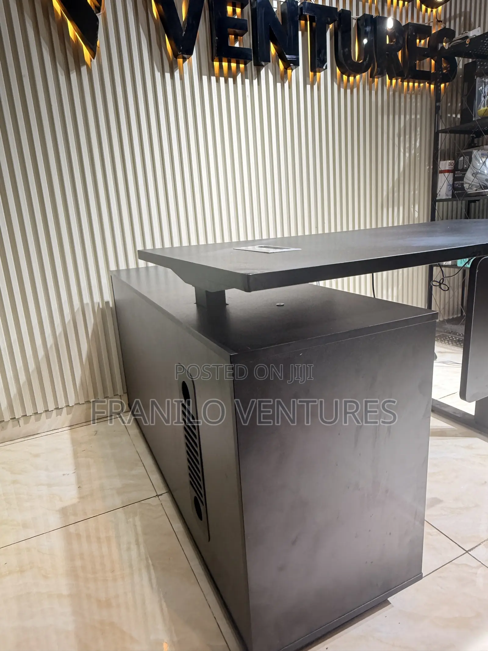 Electric Height Adjustable Desk With Storage Cabinet