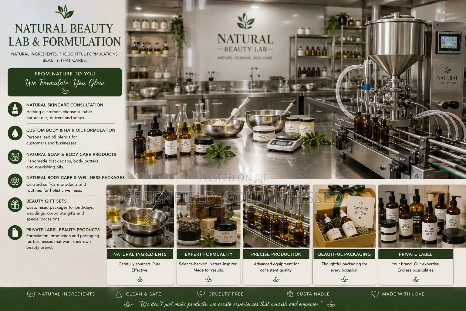 Natural Beauty Personal Care Product Formulation Manufacturing