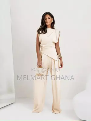 Satin Cowl Neck Top Pants Set