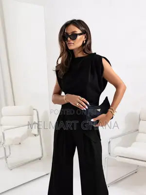 Satin Cowl Neck Top Pants Set