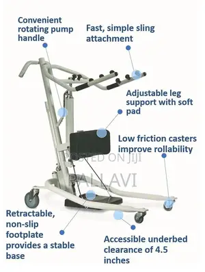 Invacare Get-U-Up Hydraulic Sit-to-Stand Patient Lift, 350 Lb. Weight