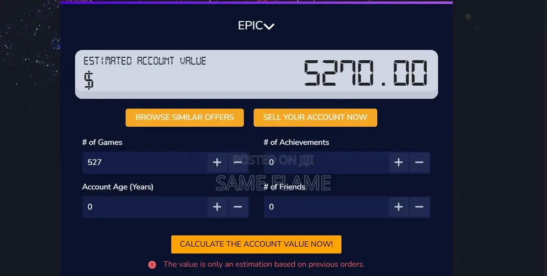 100+ Epic Account for Sale Ownership Change