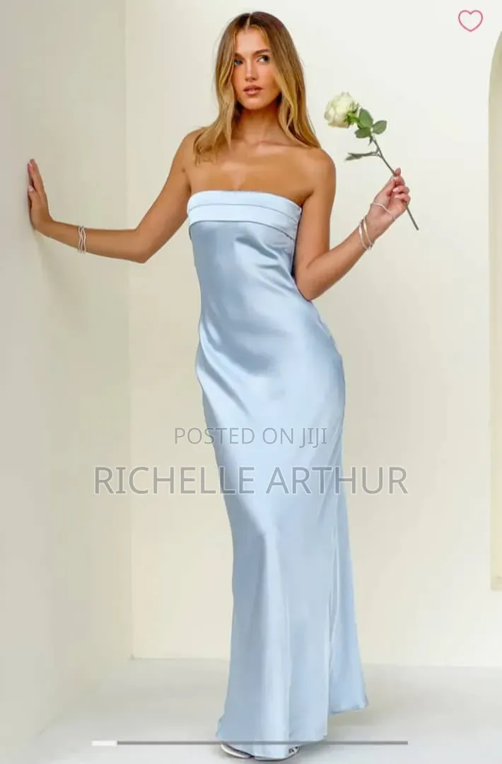 Blue Drooped Back Maxi