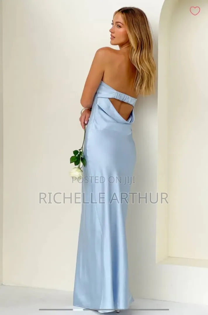 Blue Drooped Back Maxi