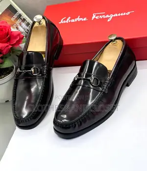 Coffee Leather Horsebit Loafers by Salvatore Ferragamo a Glossy Finish