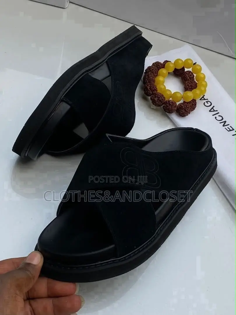 Black Dolce Gabbana Rubber Beachwearslide Sandals, Crisscross Straps