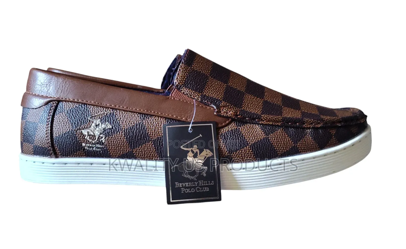 Beverly Hills Polo Club Men's Checkered Loafer- Size 43, 44