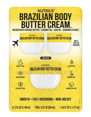 Nutrius Brazilian Body Butter Cream - 3 Pack