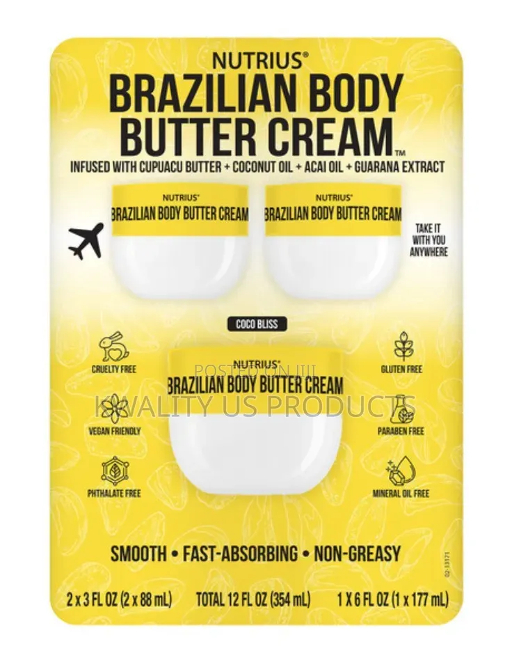 Nutrius Brazilian Body Butter Cream - 3 Pack