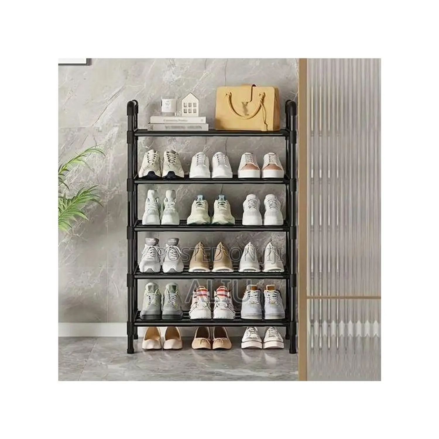 5-Layer Steel Shoe Rack – Large Storage Organizer