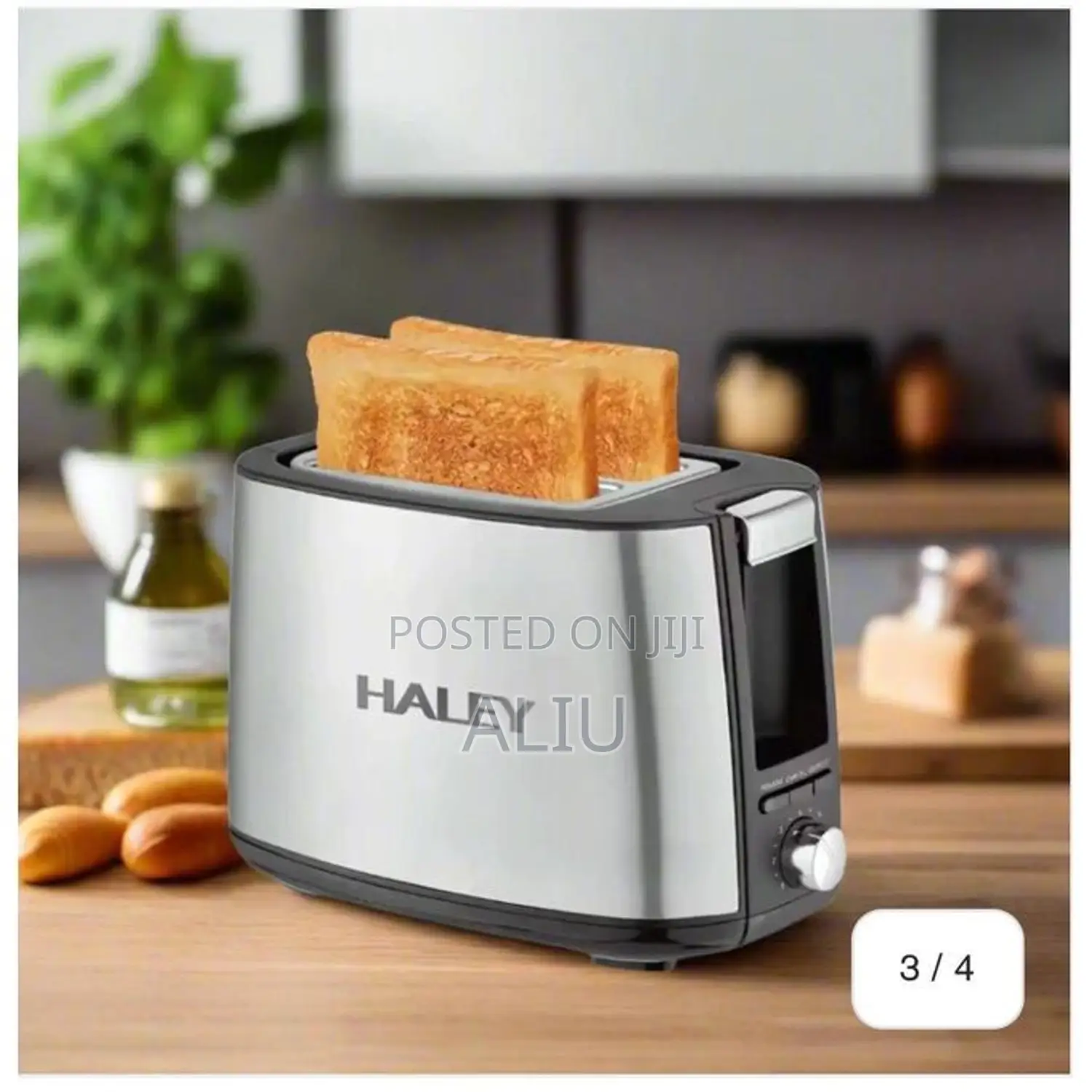 Haley 2-Slice Electric Bread Toaster – Stainless Steel