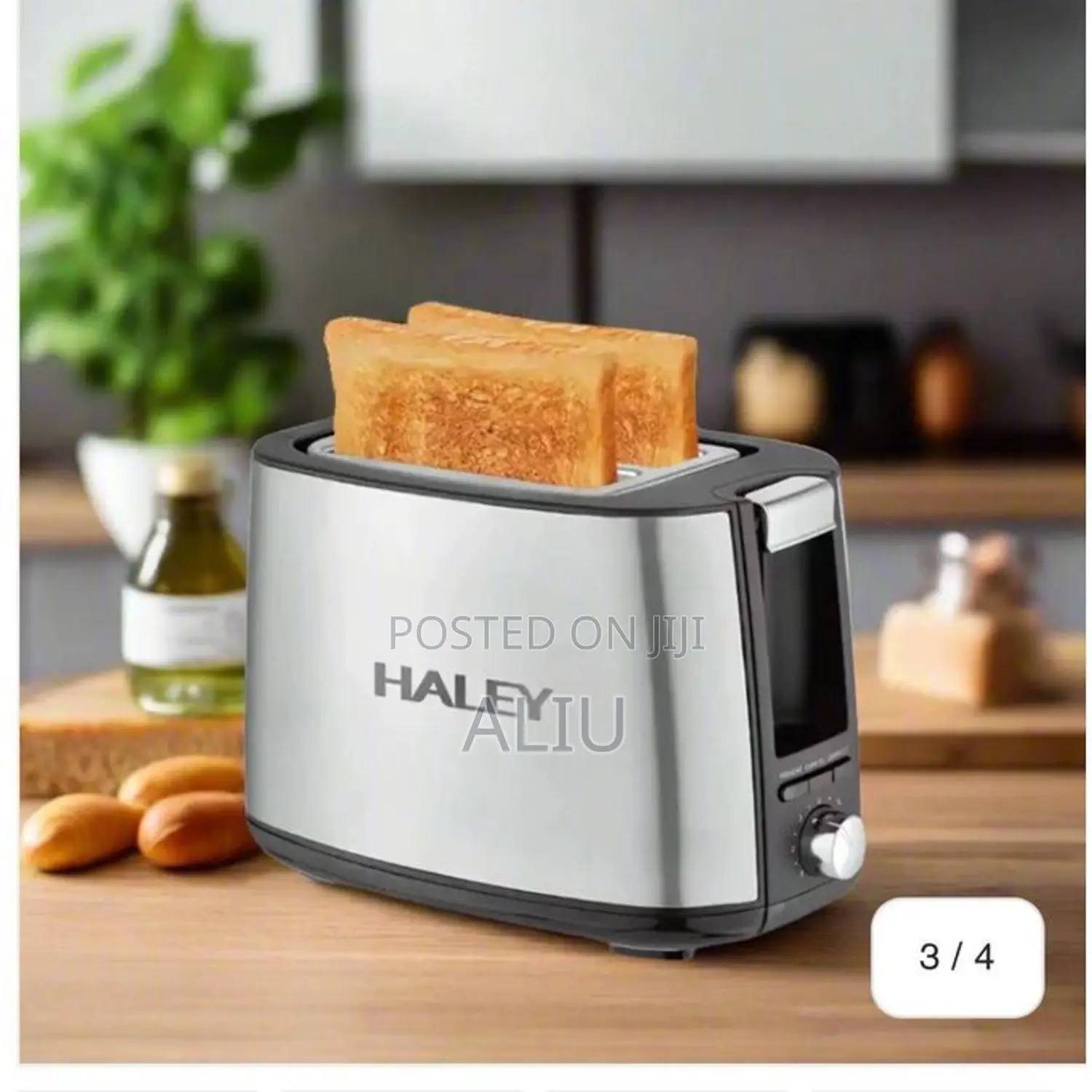 Haley 2-Slice Electric Bread Toaster – Stainless Steel
