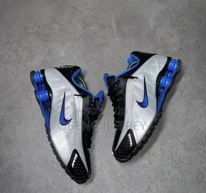 Original Nike Shox R4 Metallic Silver/Black/Blue
