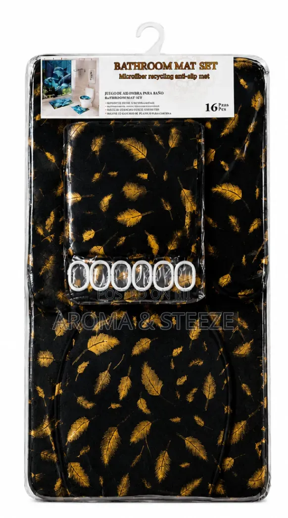 4 in 1 Bathroom Mat Set Anti Slip Mat
