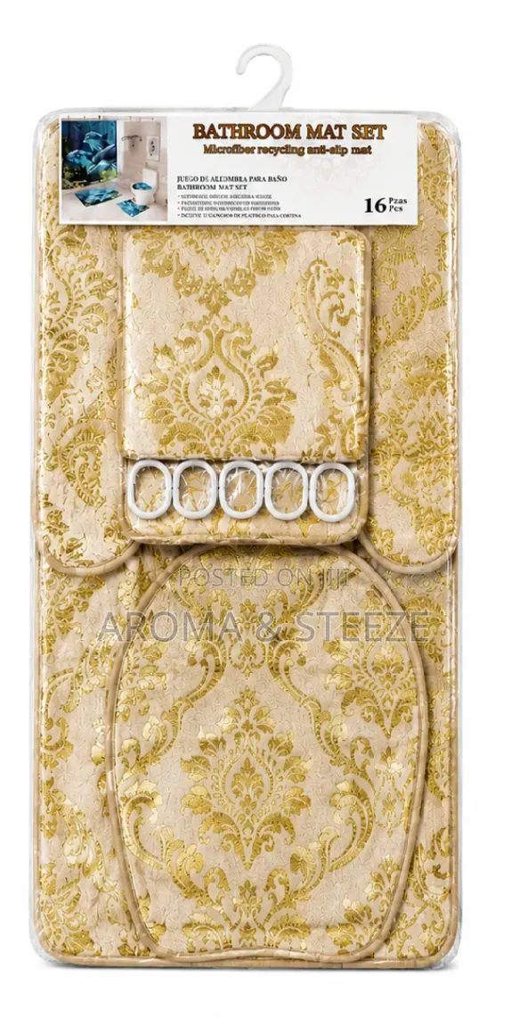 4 in 1 Bathroom Mat Set Anti Slip Mat