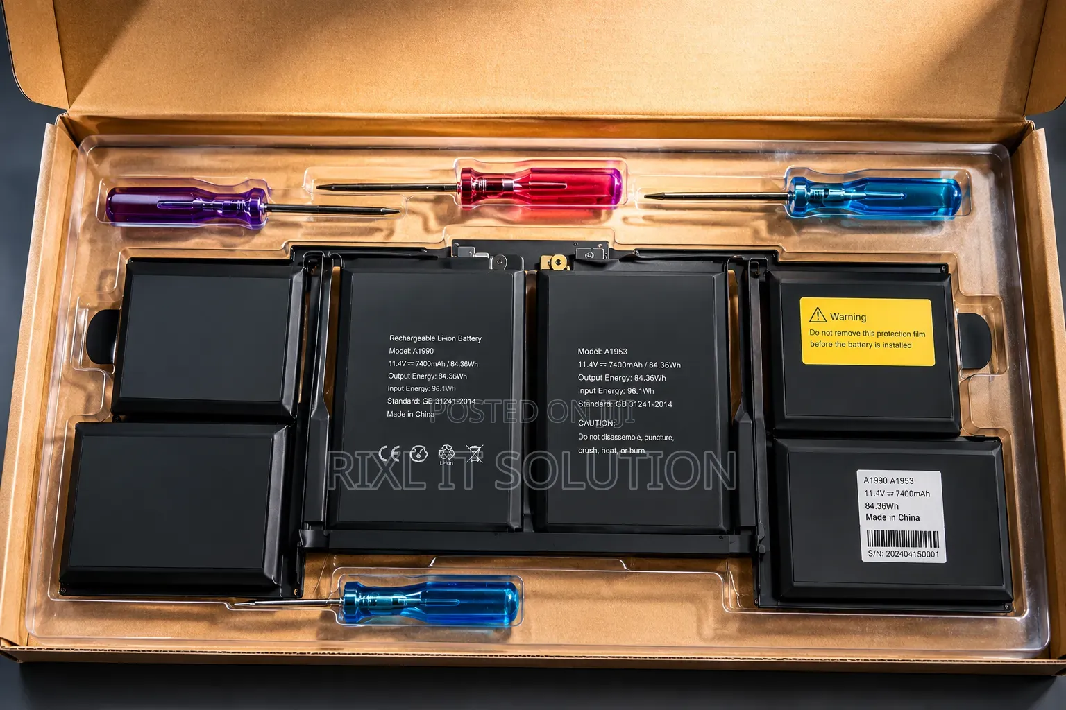 New MacBook Pro 15" A1990 A1953 Battery 11.4V 7400mAh 84.36Wh