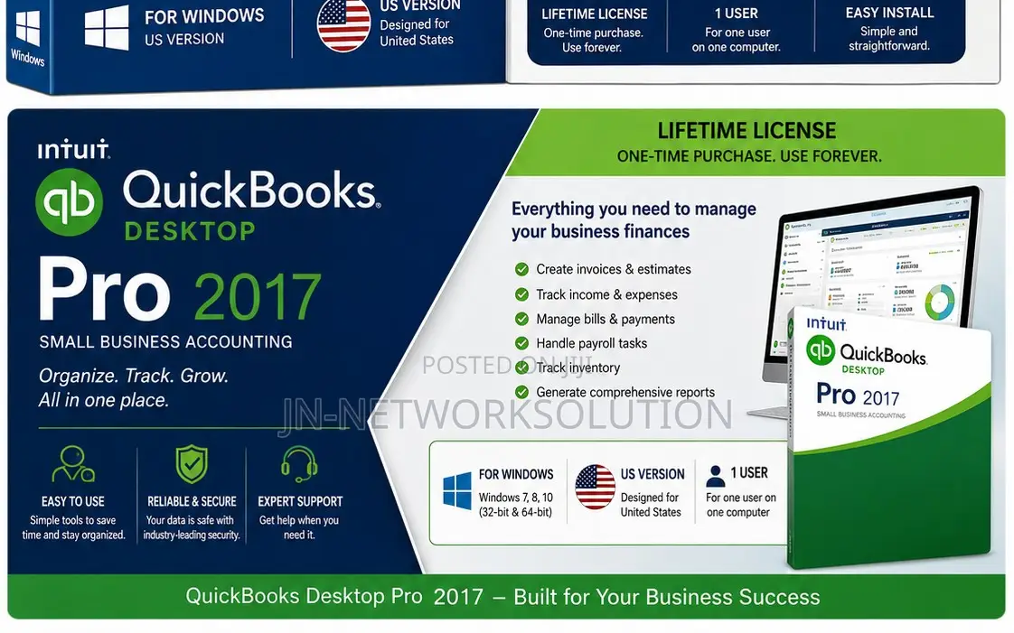 Intuit QuickBooks Desktop Pro 2017 Lifetime for Windows (US Version)