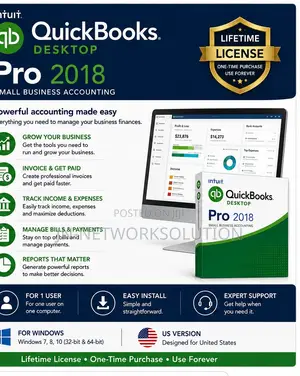 Intuit QuickBooks Desktop Pro 2018 Lifetime for Windows (US Version)