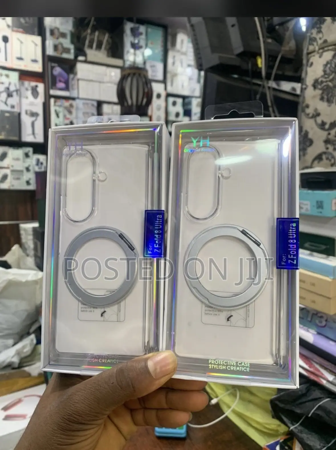 Z Fold8ultra Front Back Transparent Case With Magnetic Stand