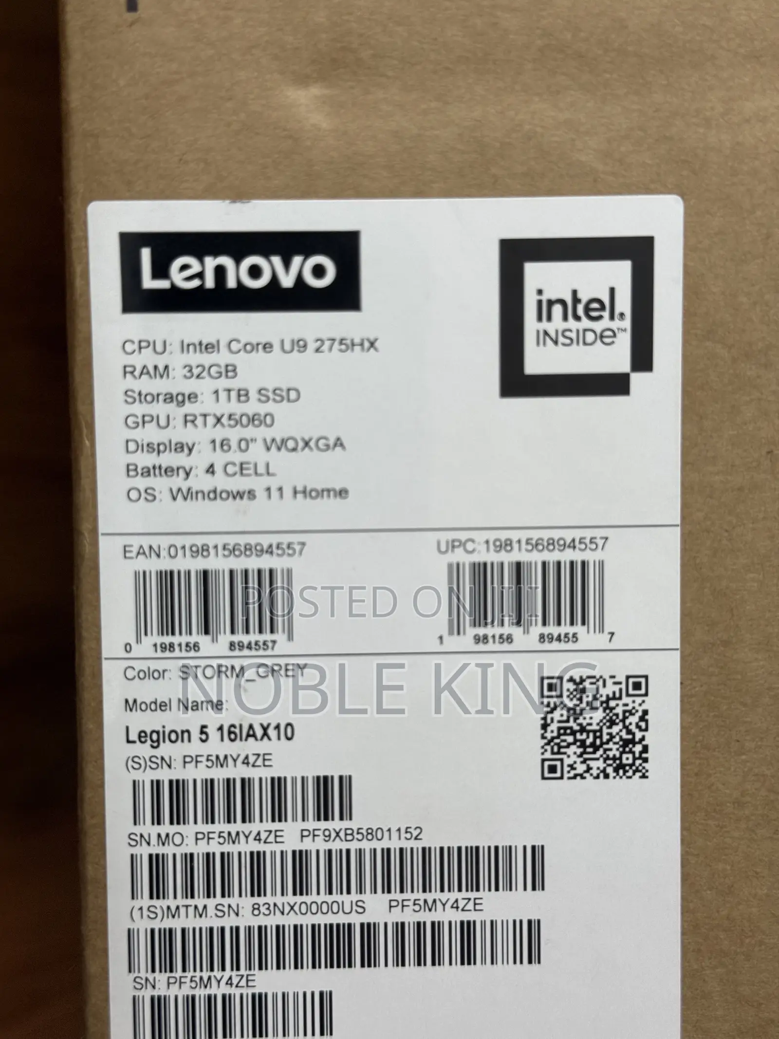 New Laptop Lenovo Legion 5 32GB Intel Core Ultra 9 SSD 1T