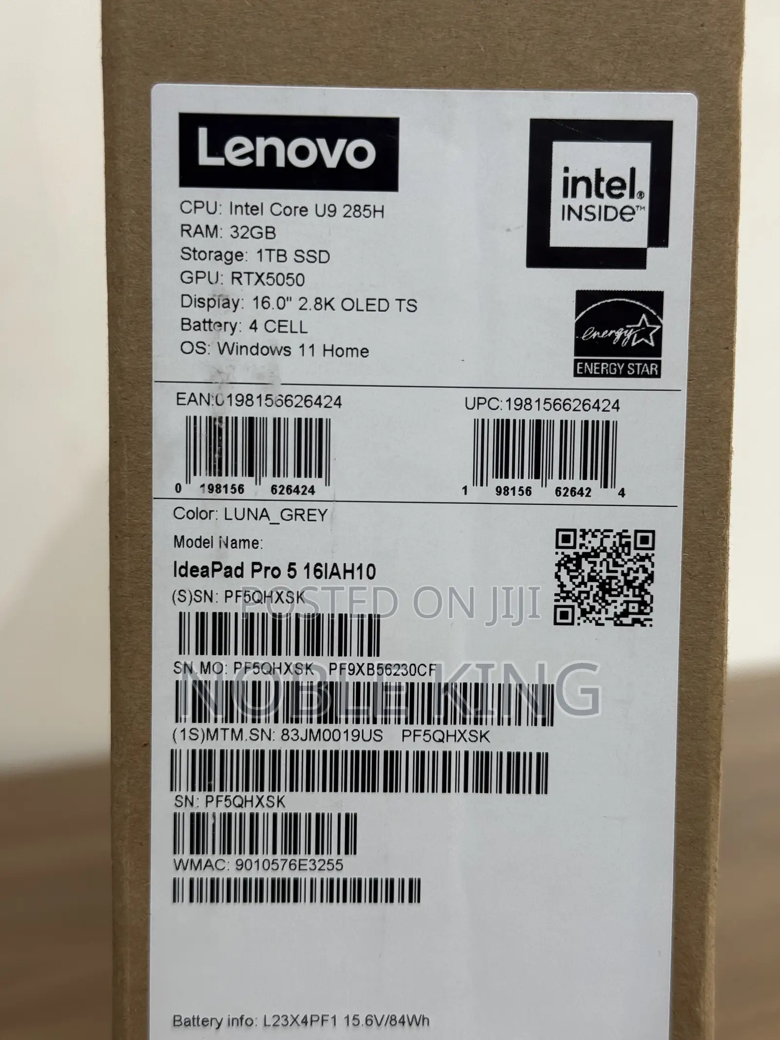 New Laptop Lenovo Ideapad Gaming 3 32GB Intel Core Ultra 9 SSD 1T