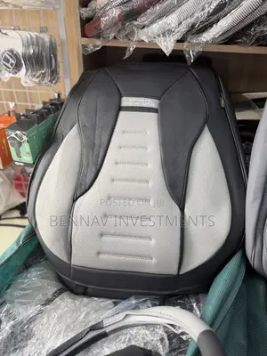 Premium Nappa Ash and Black Leather Car Seat Cover