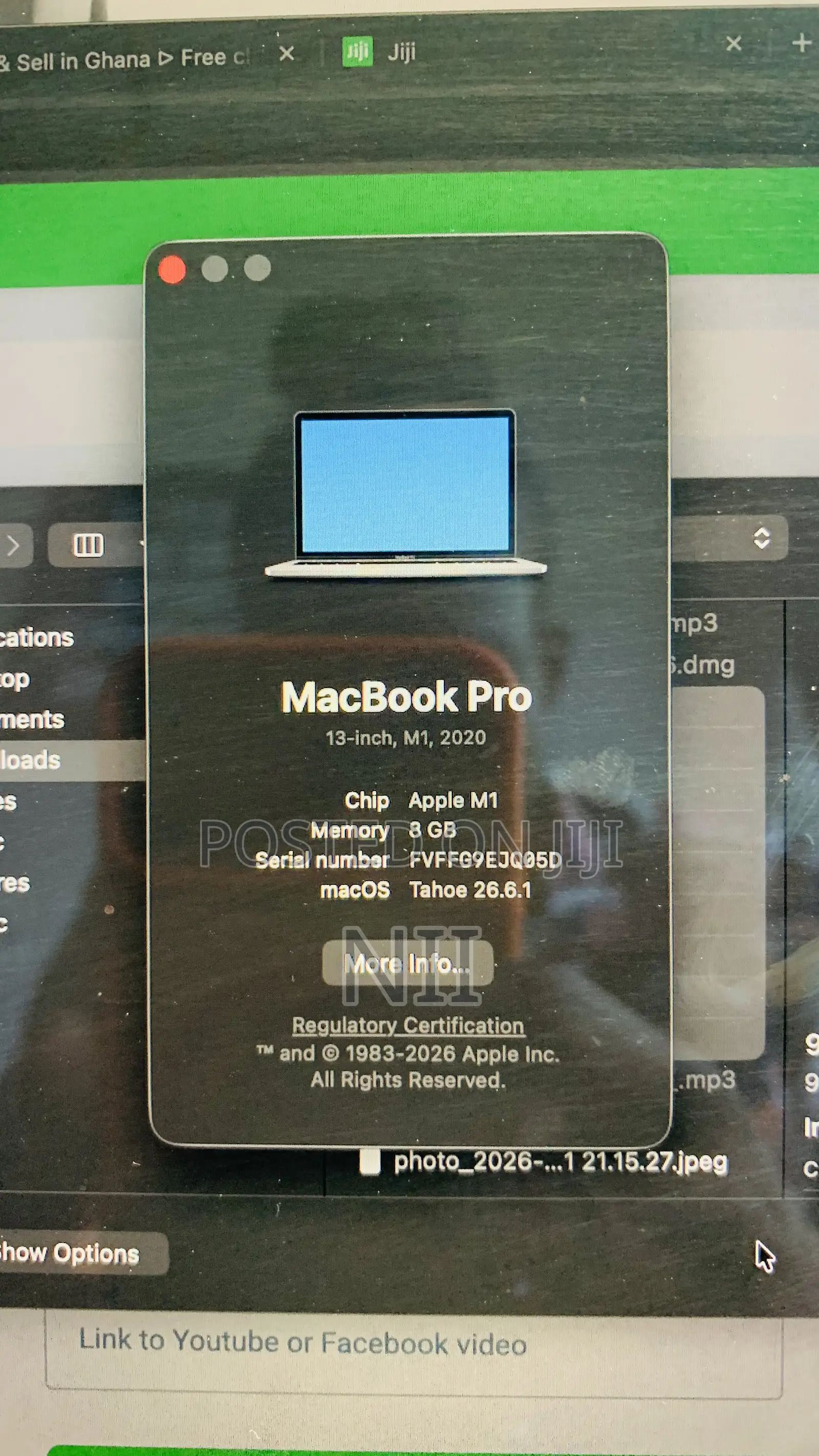 Laptop Apple MacBook Pro 8GB Apple M1 SSD 256GB