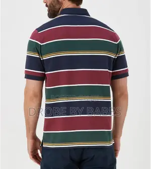 Matalan Lincoln Multicoloured Block Stripe Polo Shirt