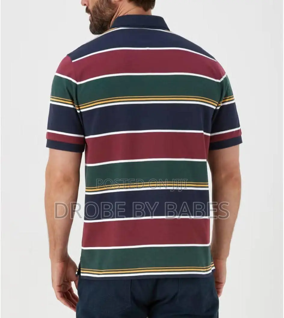 Matalan Lincoln Multicoloured Block Stripe Polo Shirt