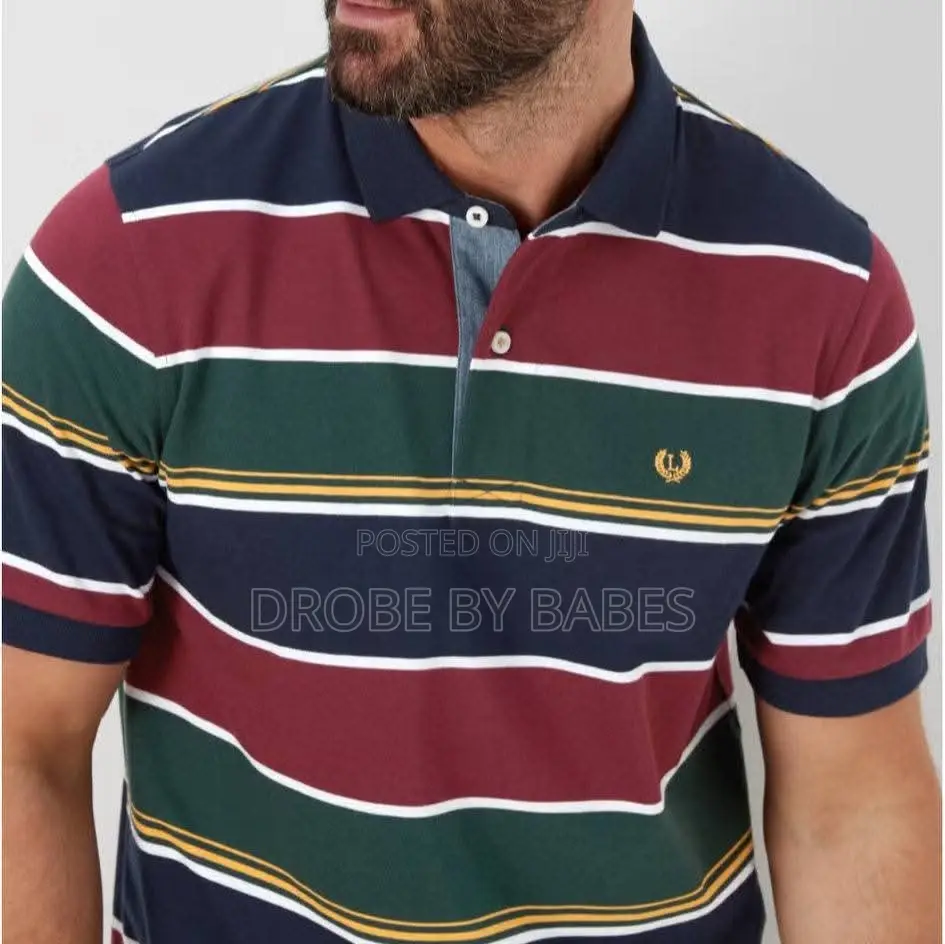 Matalan Lincoln Multicoloured Block Stripe Polo Shirt