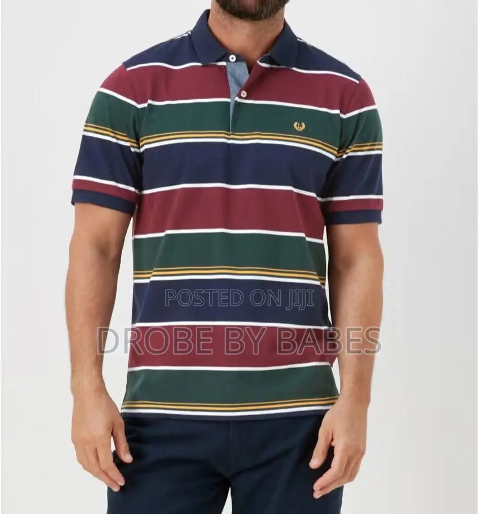 Matalan Lincoln Multicoloured Block Stripe Polo Shirt