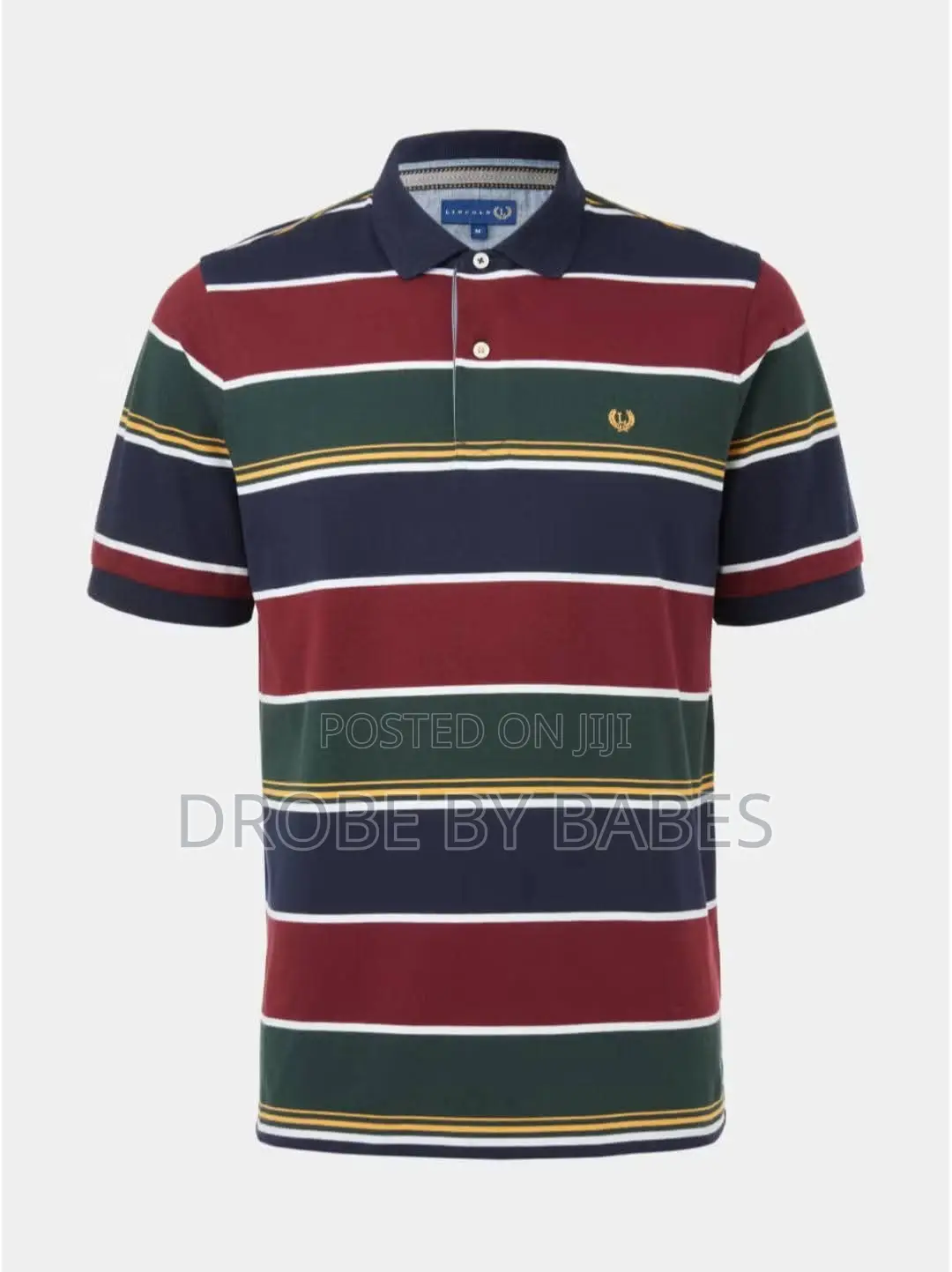 Matalan Lincoln Multicoloured Block Stripe Polo Shirt