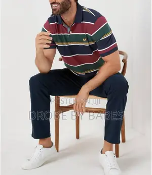 Matalan Lincoln Multicoloured Block Stripe Polo Shirt