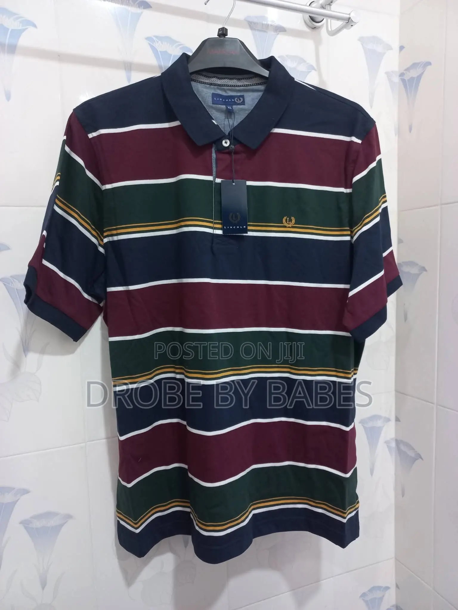 Matalan Lincoln Multicoloured Block Stripe Polo Shirt