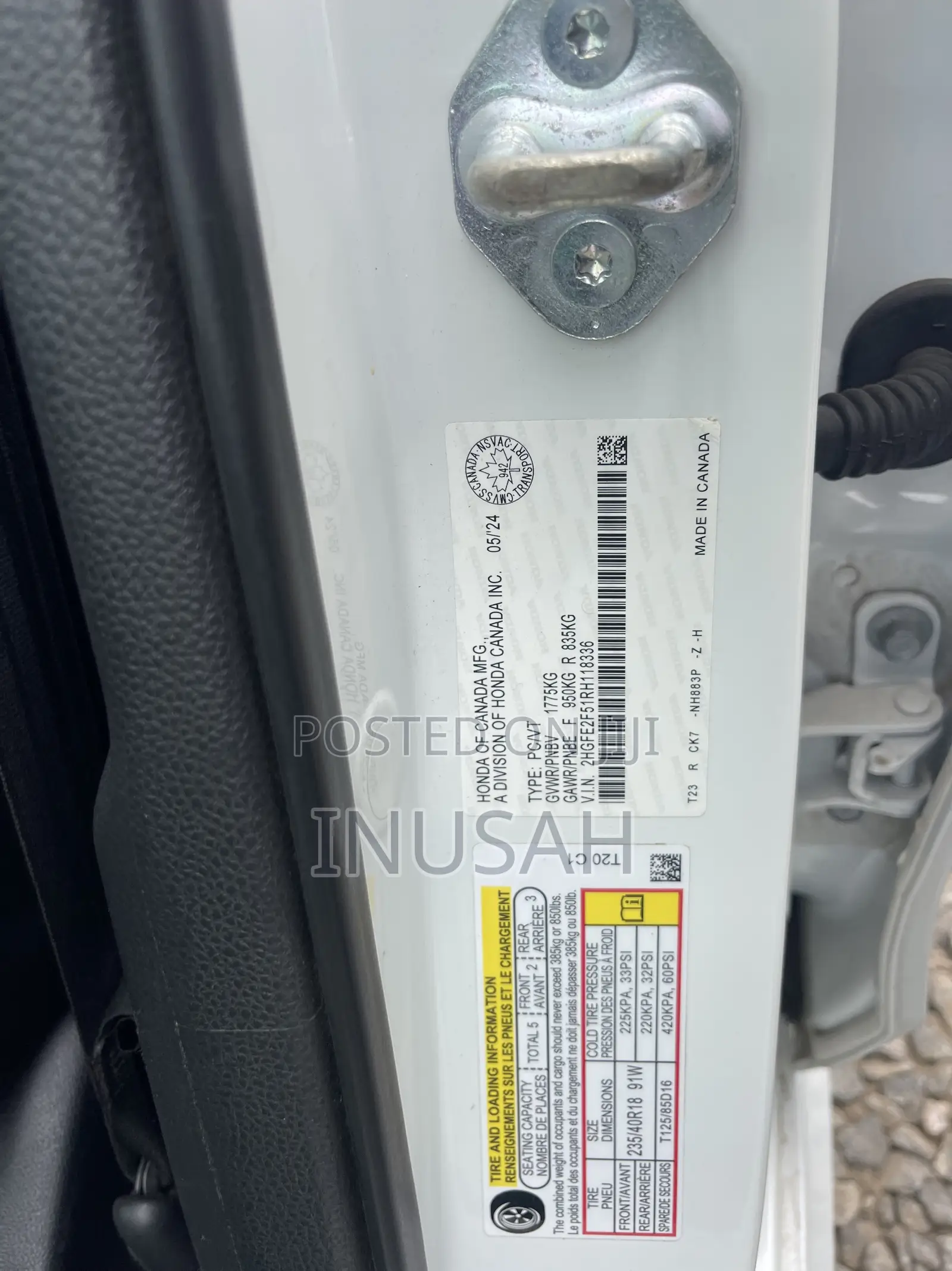 Honda Civic EX CVT 2024 White