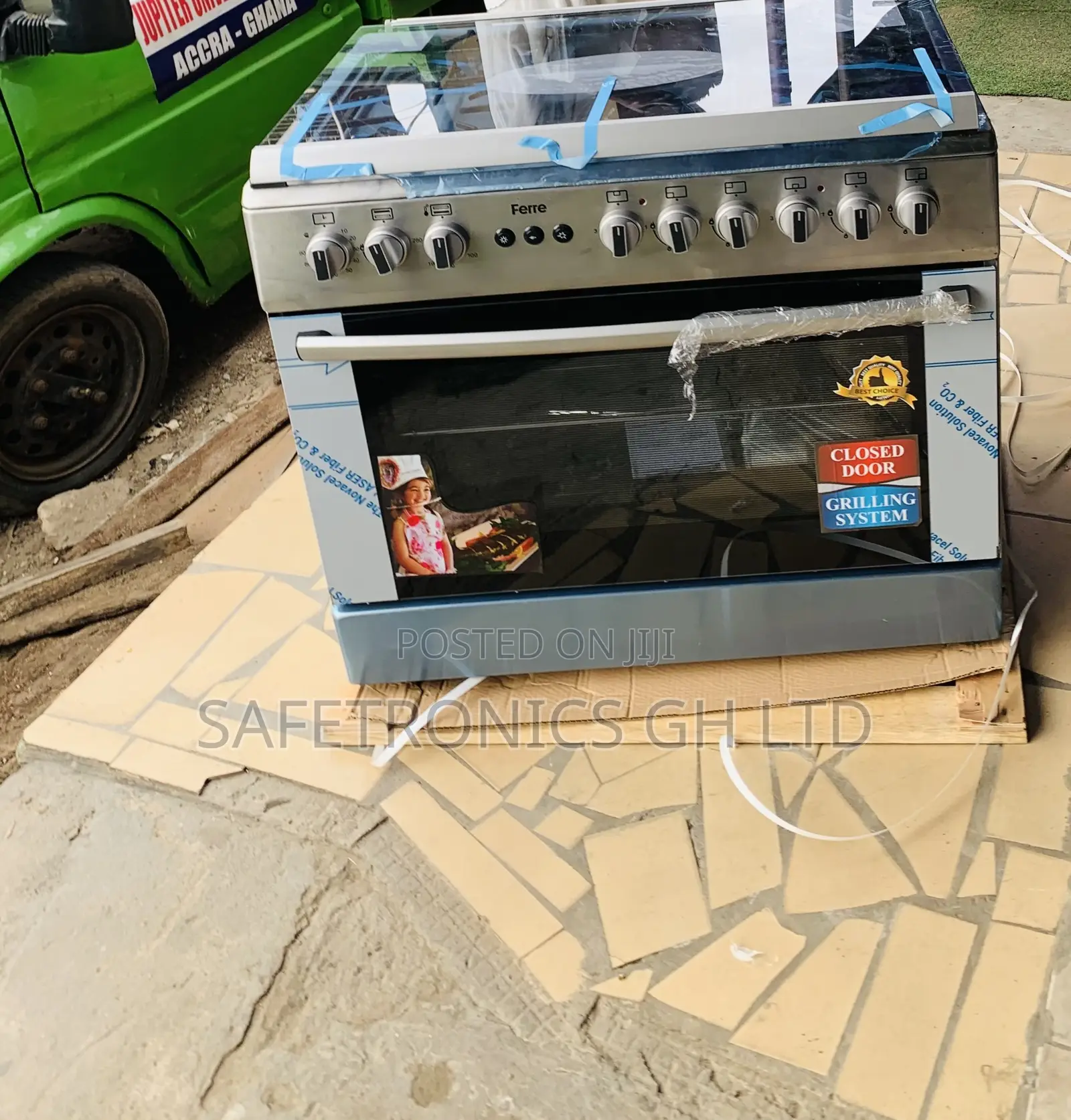 Most Unique Ferre 90x60cm 4Gas+2Electric Burner Grey Cooker With Oven