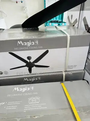 Magia 4 Decorative Ceiling Fan – 5-Blade Quiet Motor Model (Black)