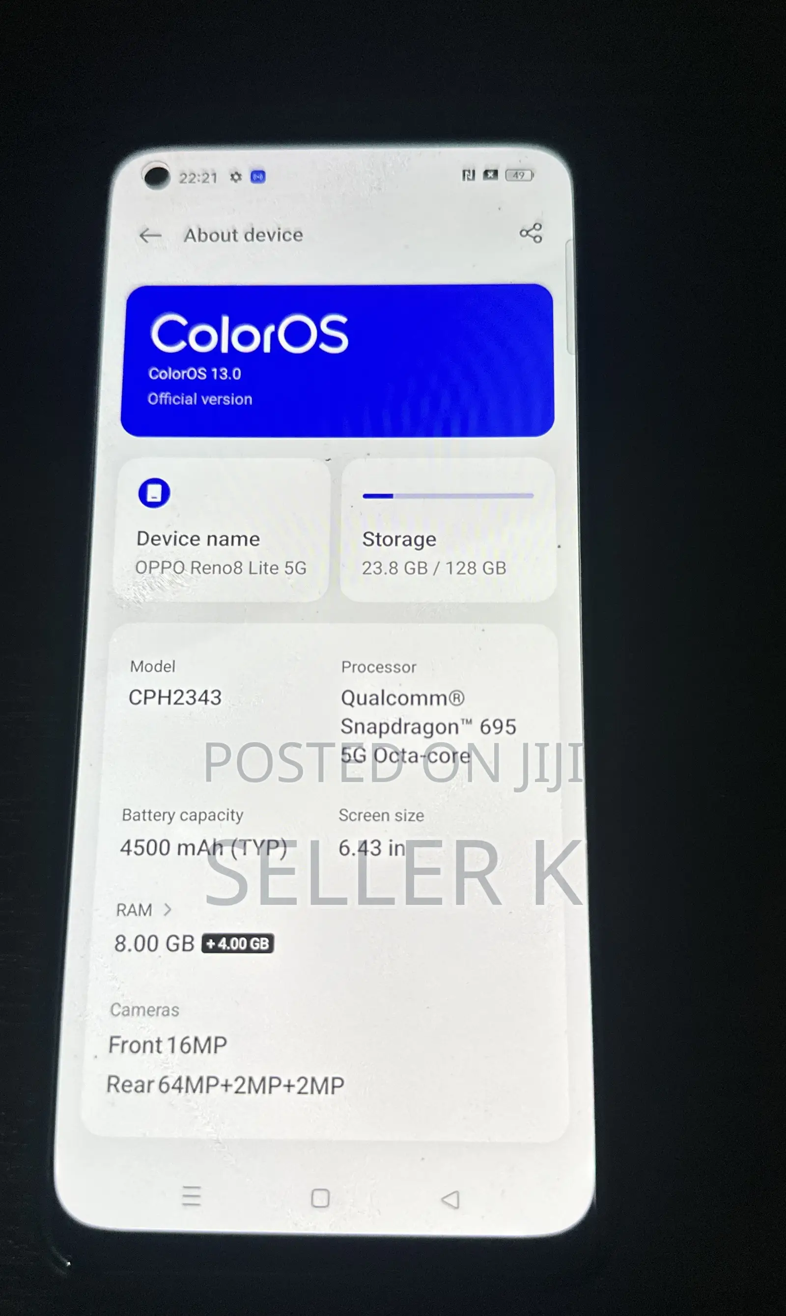 Oppo Reno8 5G 128 GB Black