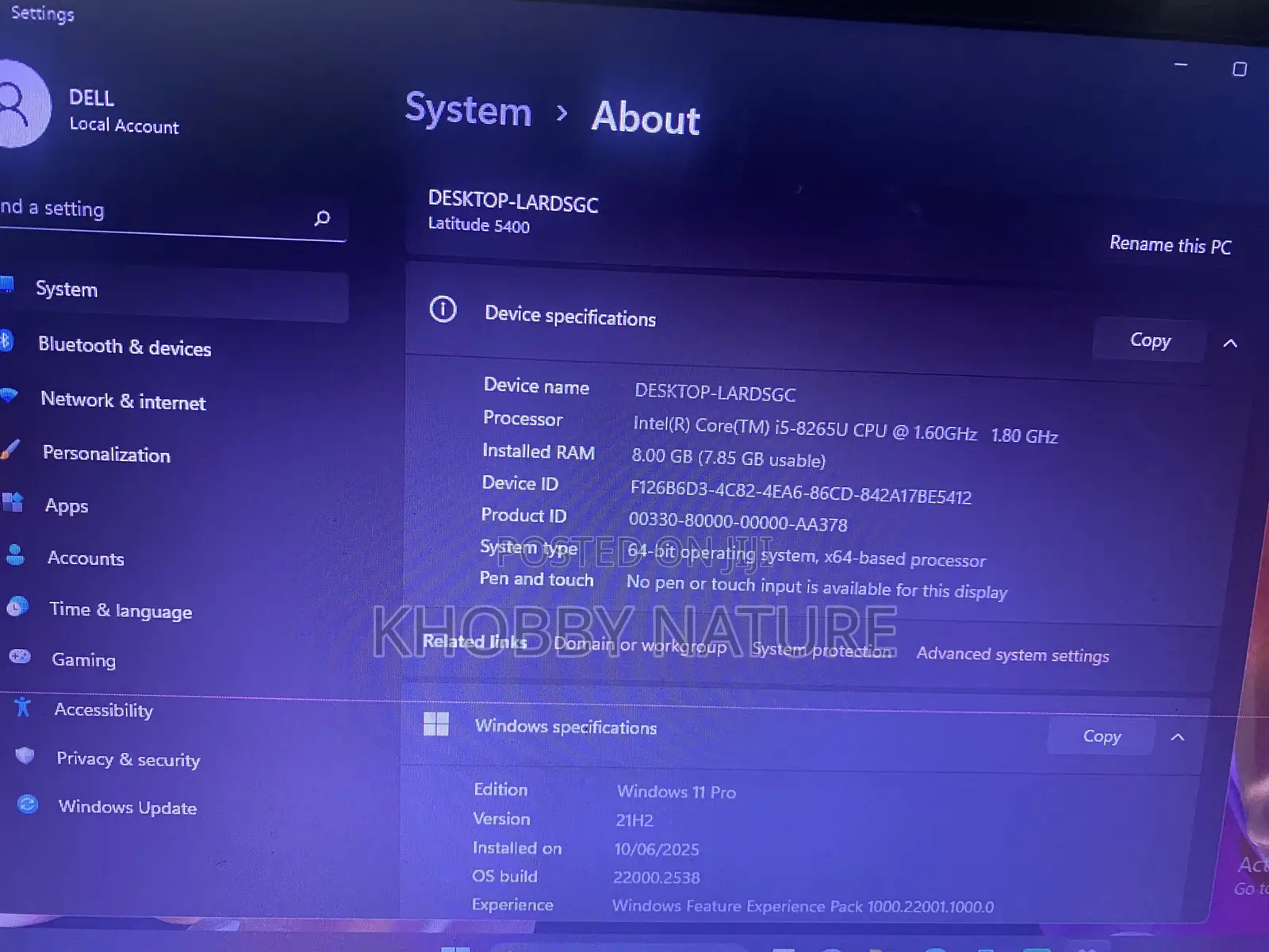 Laptop Dell Latitude 5400 8GB Intel Core i5 HDD 256GB