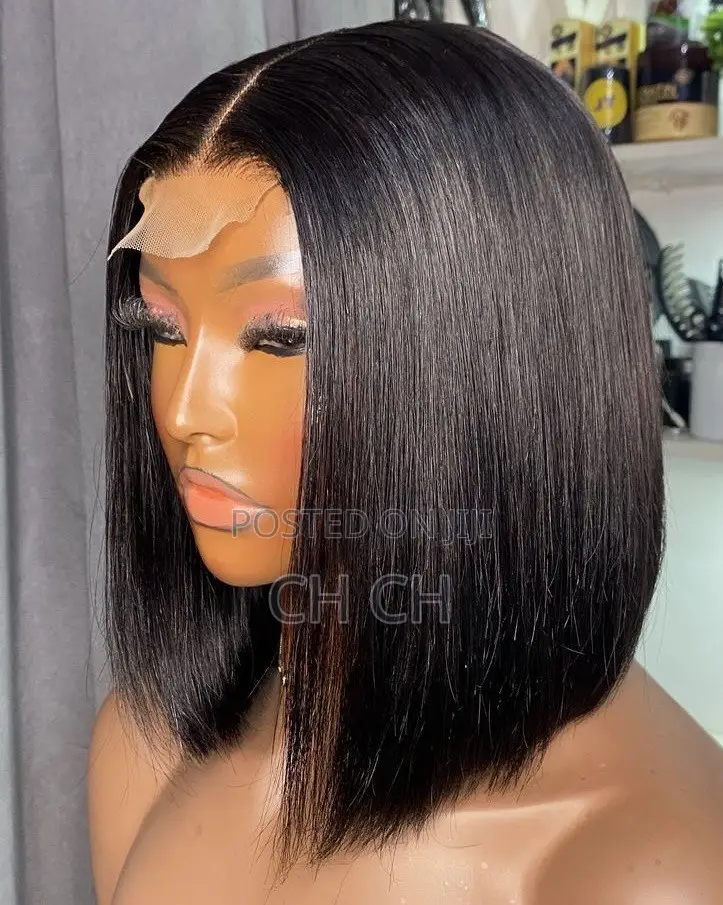 100% Black Human Hair Bob Wig With a 4by4 Closure