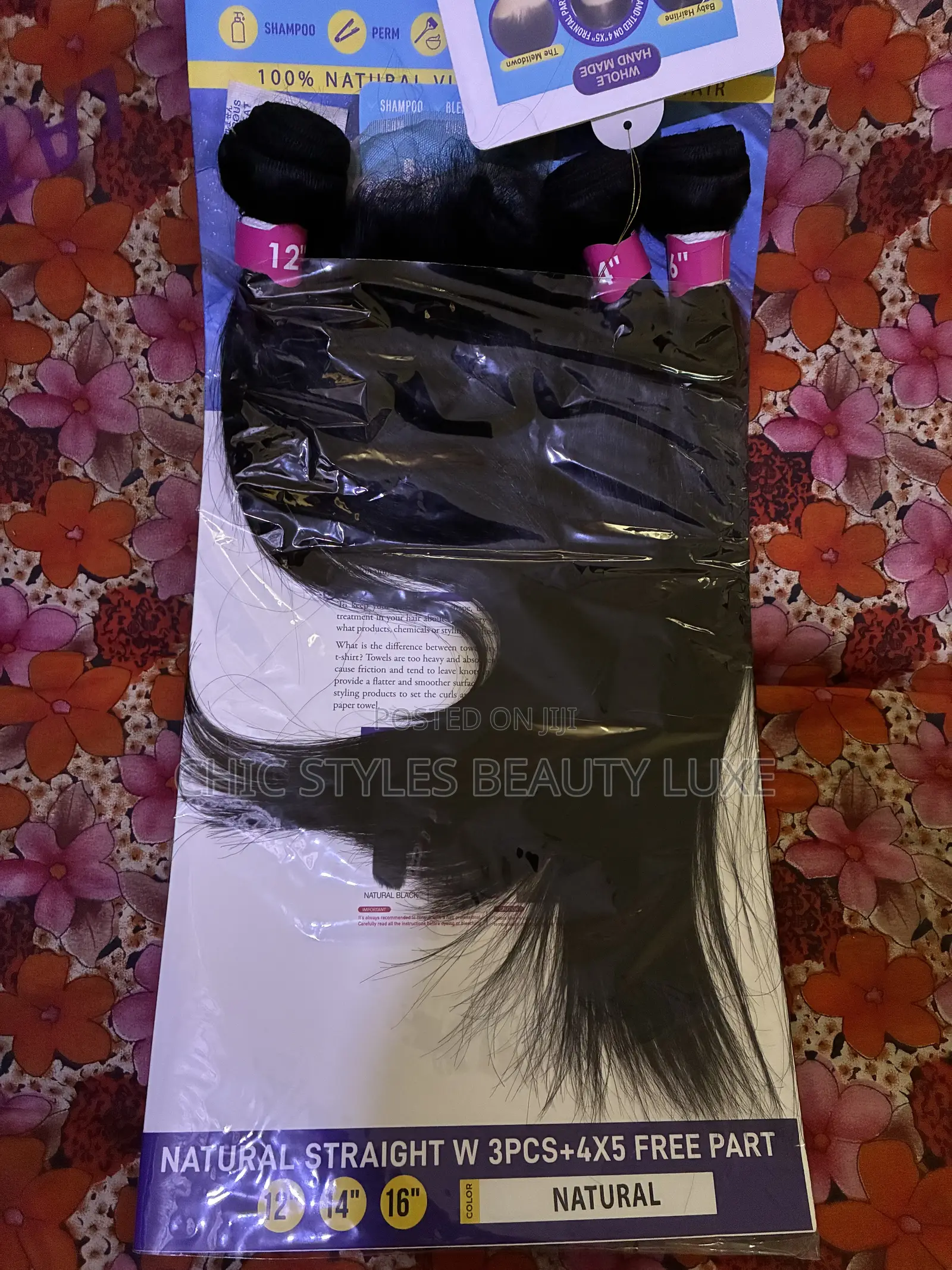 Virgin Remy Human Hair Melt Blue Natural Straight 3pcs