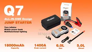 Delbest Q7 Jump Starter + Air Compressor, 18,000 Mah Battery,1400a P/C