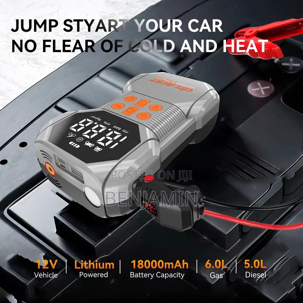 Delbest Q7 Jump Starter + Air Compressor, 18,000 Mah Battery,1400a P/C