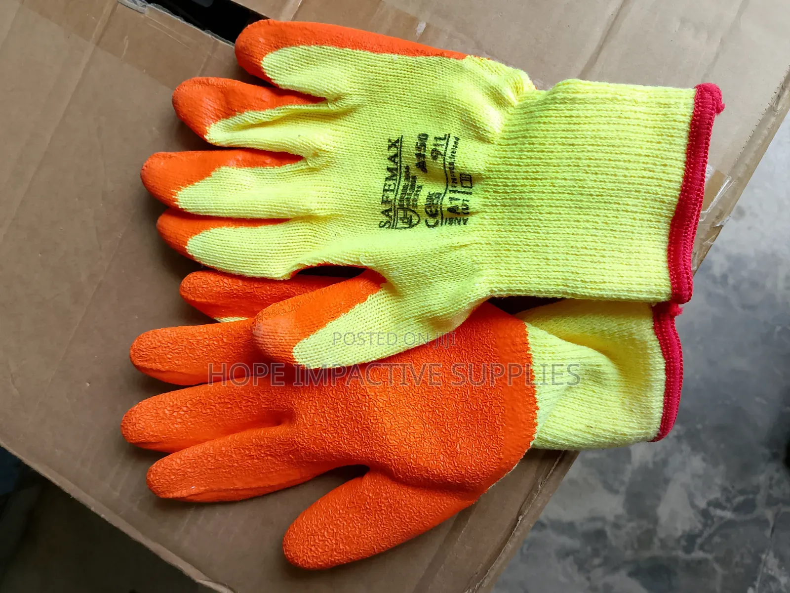 Orange Palm Cotton Gloves. All Sizes Available.