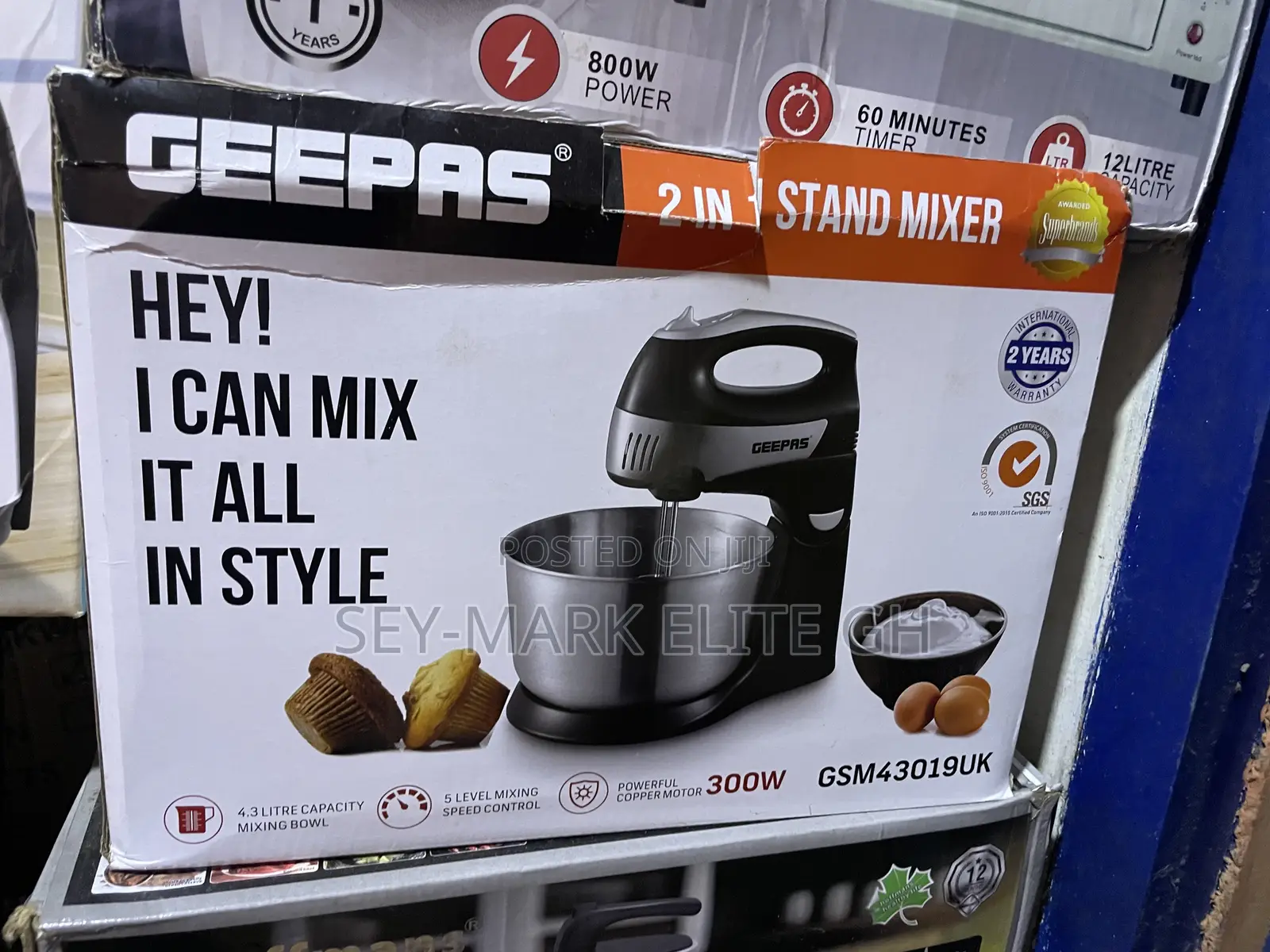 4.3L Geepas Stand Mixer (2 in 1 )