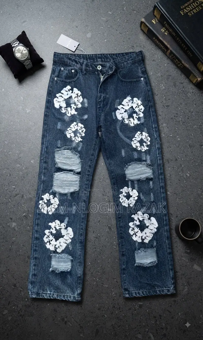 High Quality Chrome Hearts and Palm Angels Baggy Jeans Available